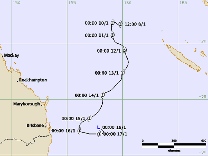 Cyclone Kerry track and intensity (BOM)